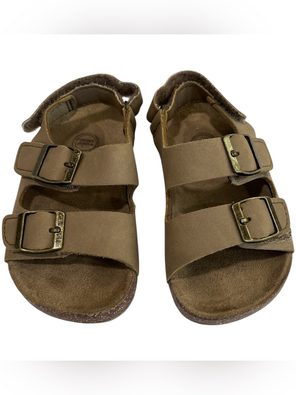 Kids Adjustable Brown Double-Buckle Sandals